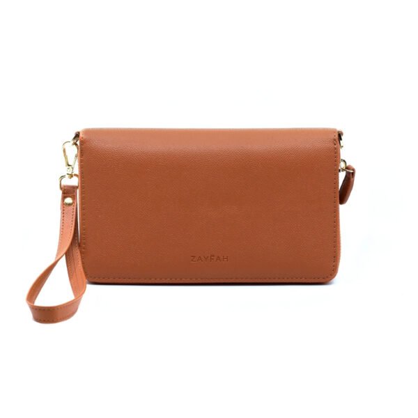Zayfah Signature Wallet - Cognac Brown